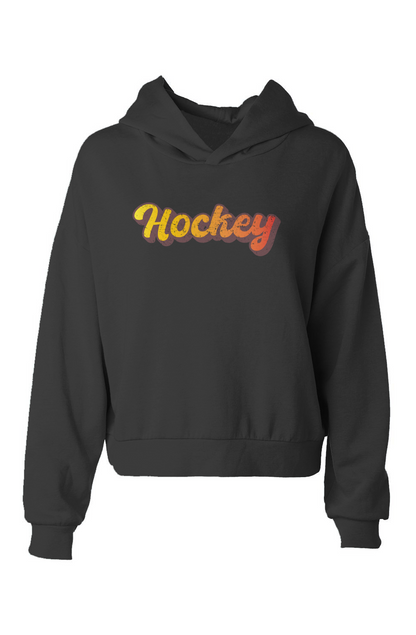 Barn Babe Retro Hockey Hip-Height Hoodie Black | Barn Garb Hockey Threads