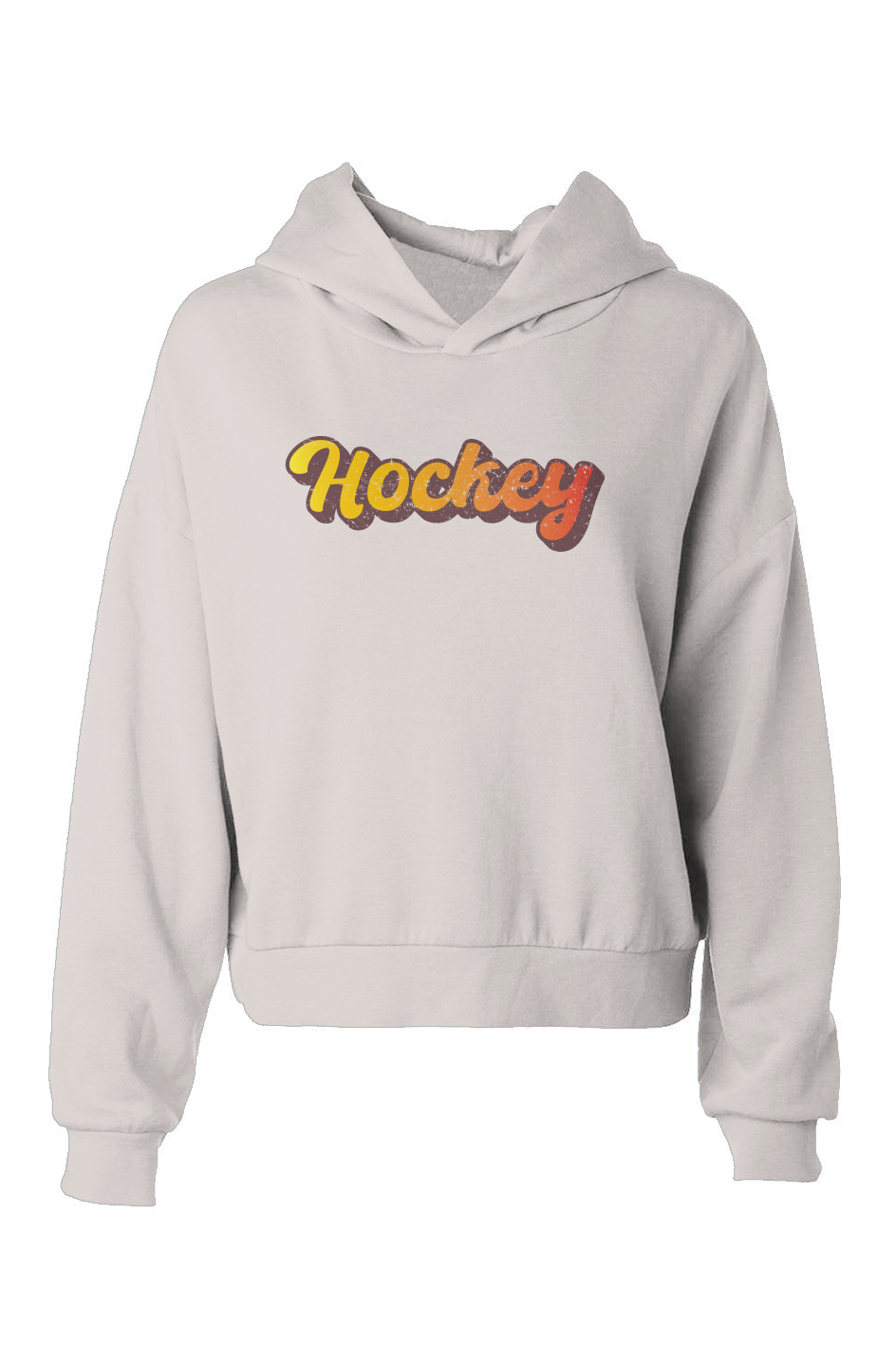 Barn Babe Retro Hockey Hip-Height Hoodie Bone | Barn Garb Hockey Threads