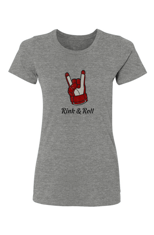 Barn Babe Rink & Roll Tee Grey | Barn Garb Hockey Threads