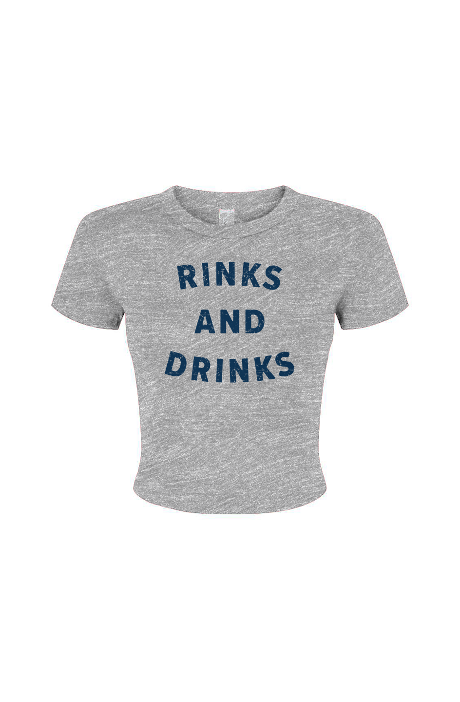 Barn Babe Rinks and Drinks Baby Tee Grey | Barn Garb Hockey Threads