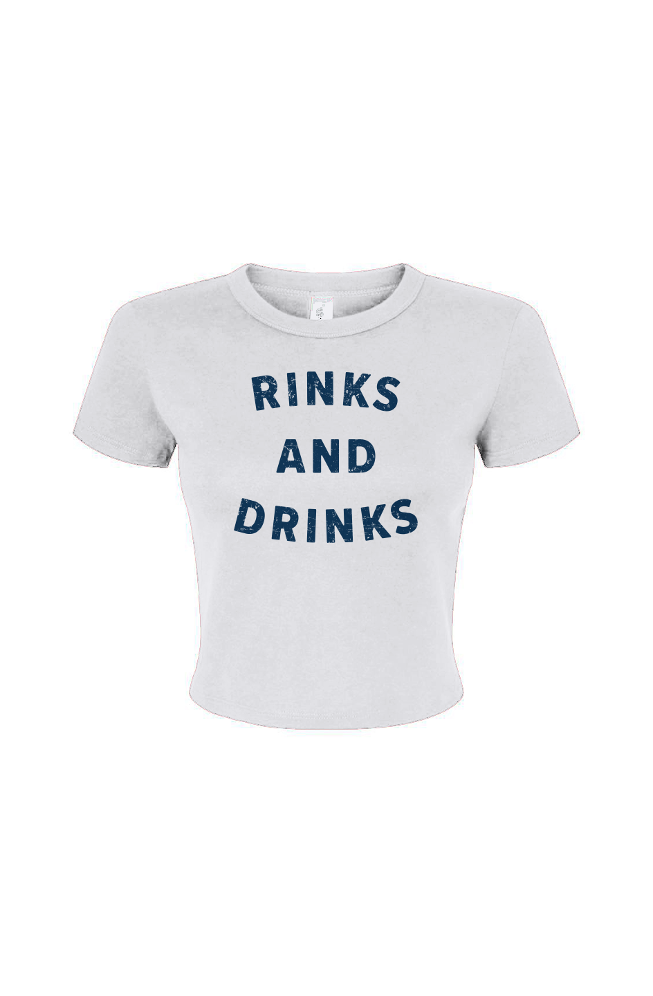 Barn Babe Rinks and Drinks Baby Tee White | Barn Garb Hockey Threads