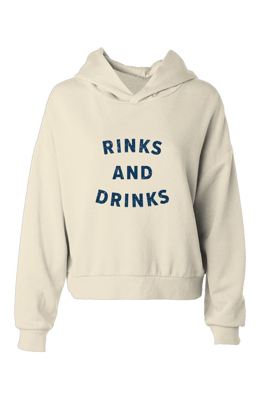 Barn Babe Rinks and Drinks Hip-Height Hoodie Bone | Barn Garb Hockey Threads