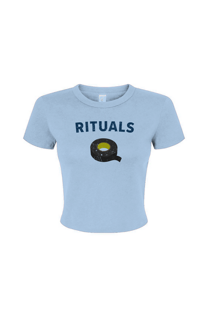 Barn Babe Rituals Black Tape Baby Tee Baby Blue | Barn Garb Hockey Threads