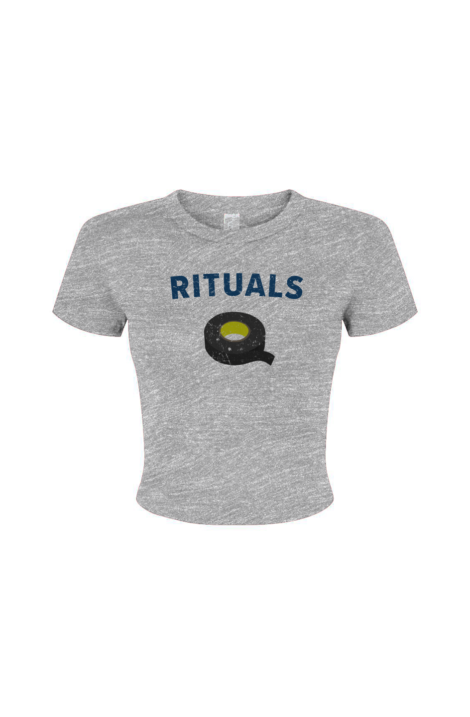 Barn Babe Rituals Black Tape Baby Tee Grey | Barn Garb Hockey Threads