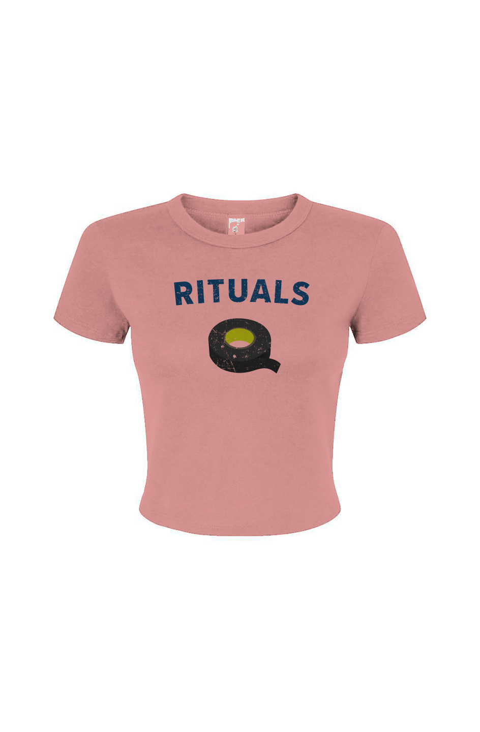 Barn Babe Rituals Black Tape Baby Tee Pink | Barn Garb Hockey Threads