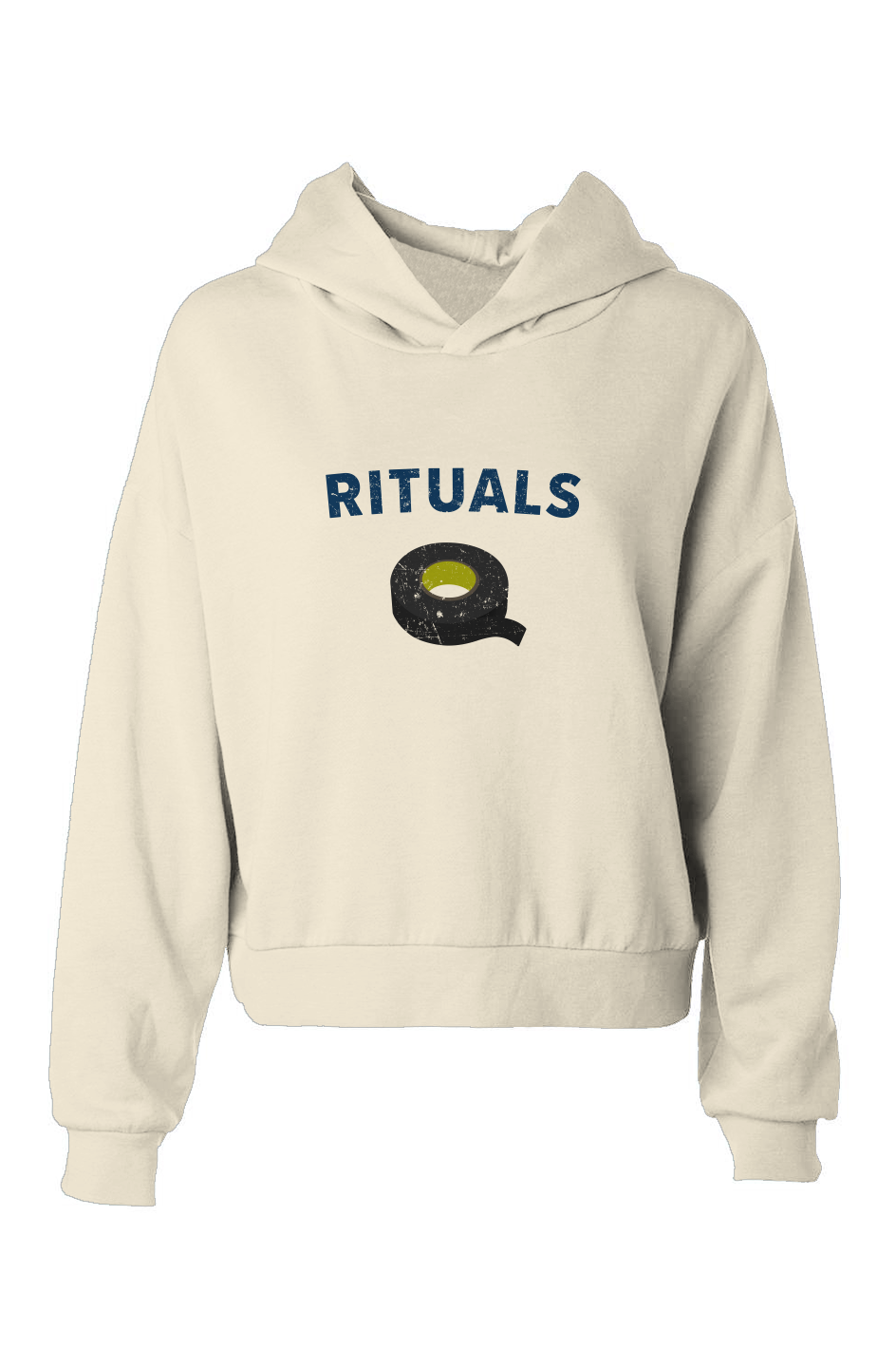 Barn Babe Rituals Black Tape Hip Height Hoodie Bone | Barn Garb Hockey Threads
