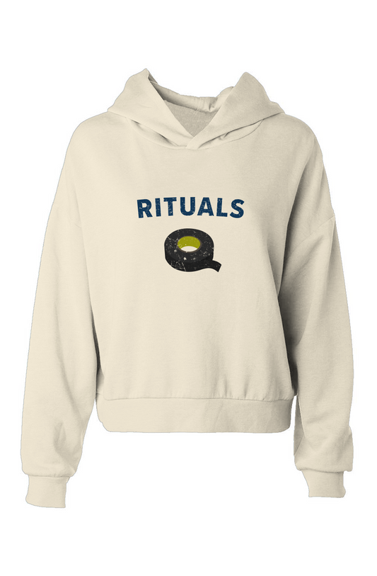 Barn Babe Rituals Black Tape Hip Height Hoodie Bone | Barn Garb Hockey Threads