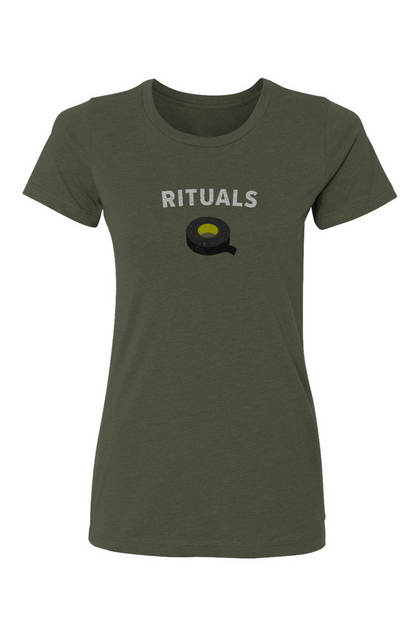 Barn Babe Rituals Black Tape Tee Military Green | Barn Garb Hockey Threads