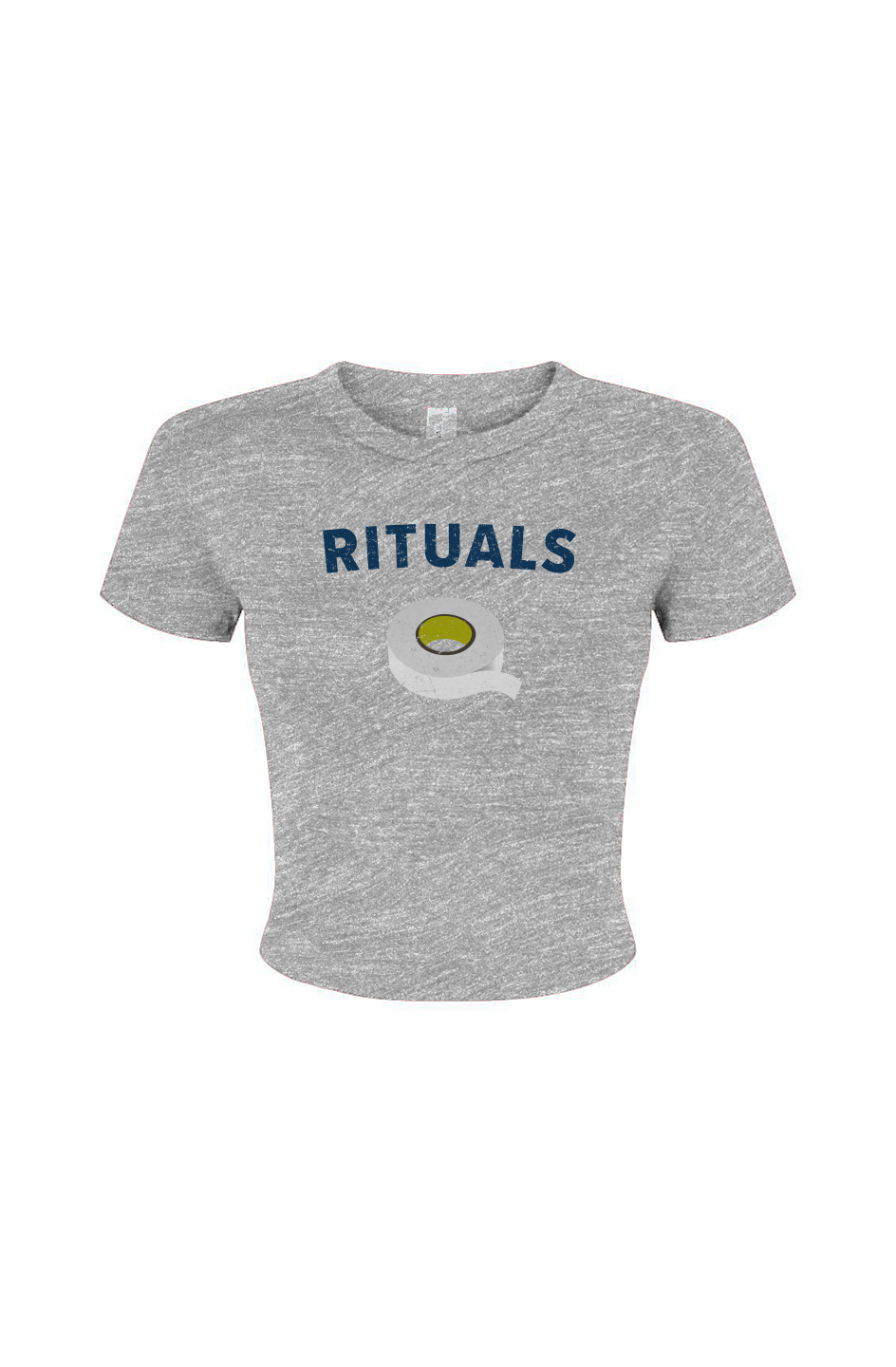 Barn Babe Rituals White Tape Baby Tee Grey | Barn Garb Hockey Threads