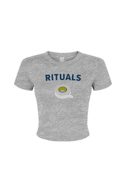 Barn Babe Rituals White Tape Baby Tee Grey | Barn Garb Hockey Threads