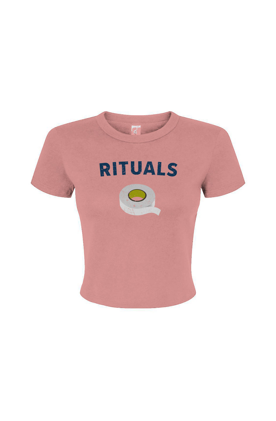 Barn Babe Rituals White Tape Baby Tee Pink | Barn Garb Hockey Threads