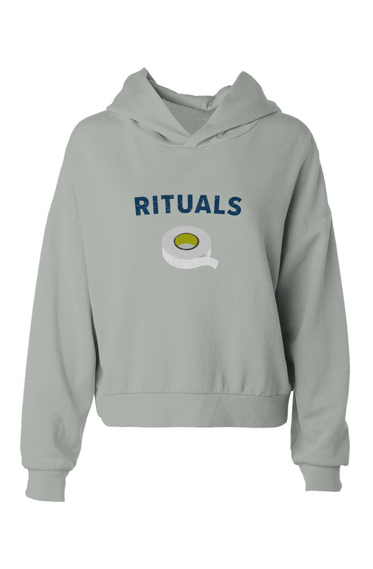 Barn Babe Rituals White Tape Hip Height Hoodie Sage| Barn Garb Hockey Threads