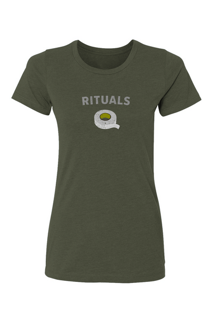Barn Babe Rituals White Tape Tee Military Green | Barn Garb Hockey Threads