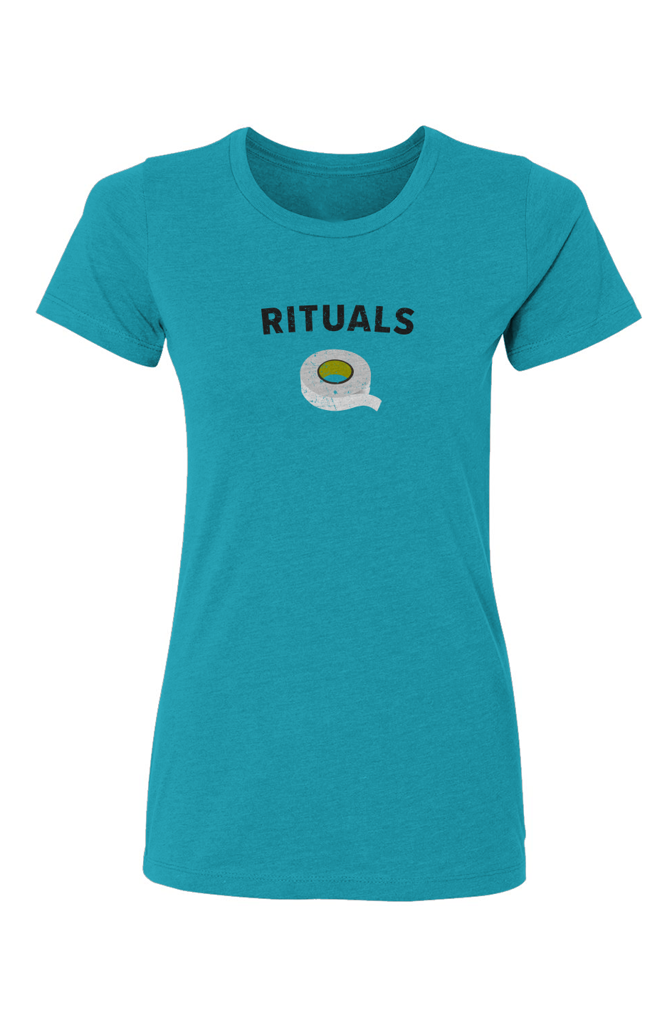 Barn Babe Rituals White Tape Tee Turquoise | Barn Garb Hockey Threads