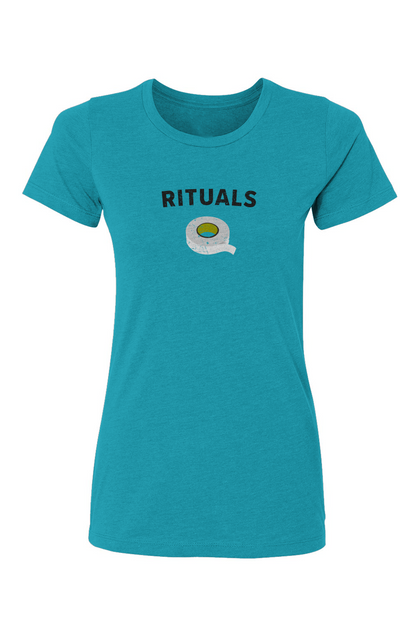 Barn Babe Rituals White Tape Tee Turquoise | Barn Garb Hockey Threads