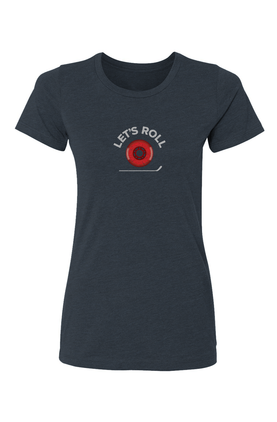 Barn Babe Roller Wheel Tee Navy Blue | Barn Garb Hockey Threads