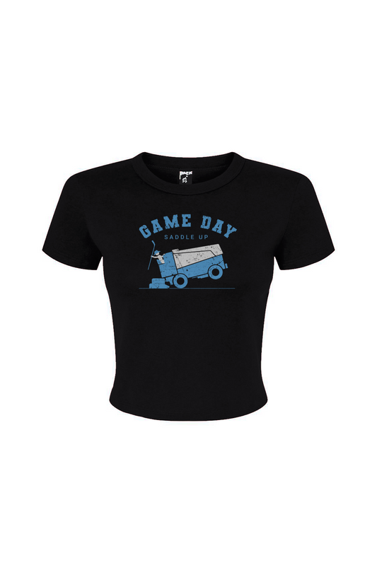 Barn Babe Saddle Up Baby Tee Black | Barn Garb Hockey Threads