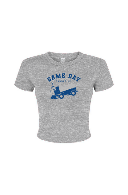 Barn Babe Saddle Up Baby Tee Grey | Barn Garb Hockey Threads