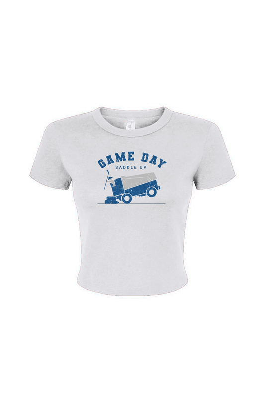 Barn Babe Saddle Up Baby Tee White | Barn Garb Hockey Threads