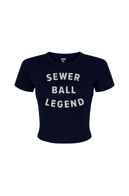 Barn Babe Sewer Ball Legend Baby Tee Navy Blue | Barn Garb Hockey Threads