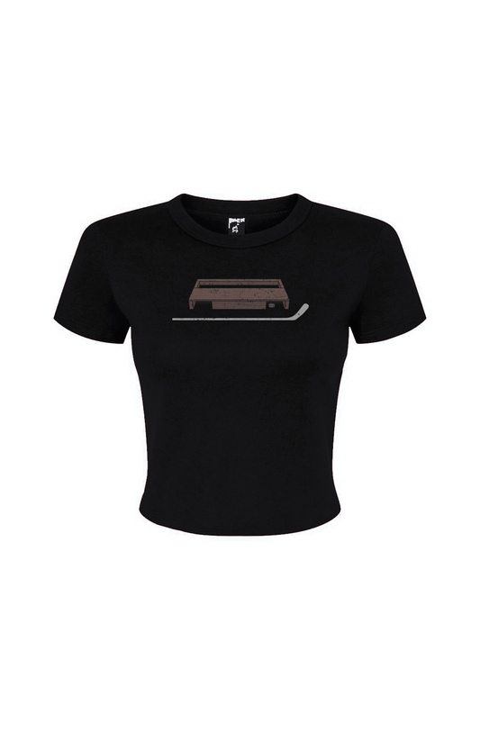 Barn Babe Shinny King Baby Tee Black | Barn Garb Hockey Threads