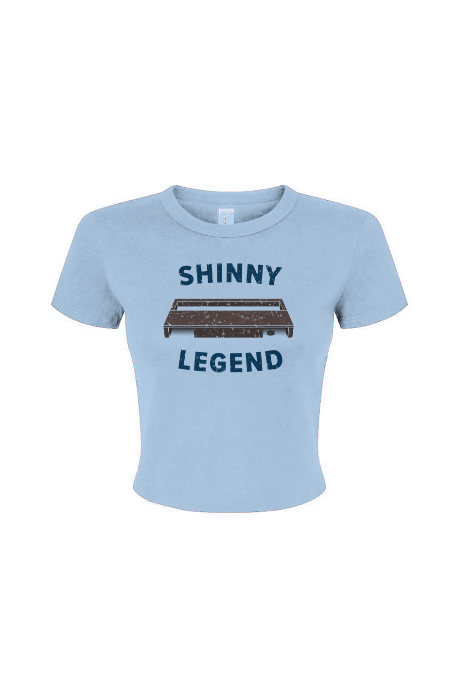 Barn Babe Shinny Legend Goal Baby Tee Baby Blue | Barn Garb Hockey Threads