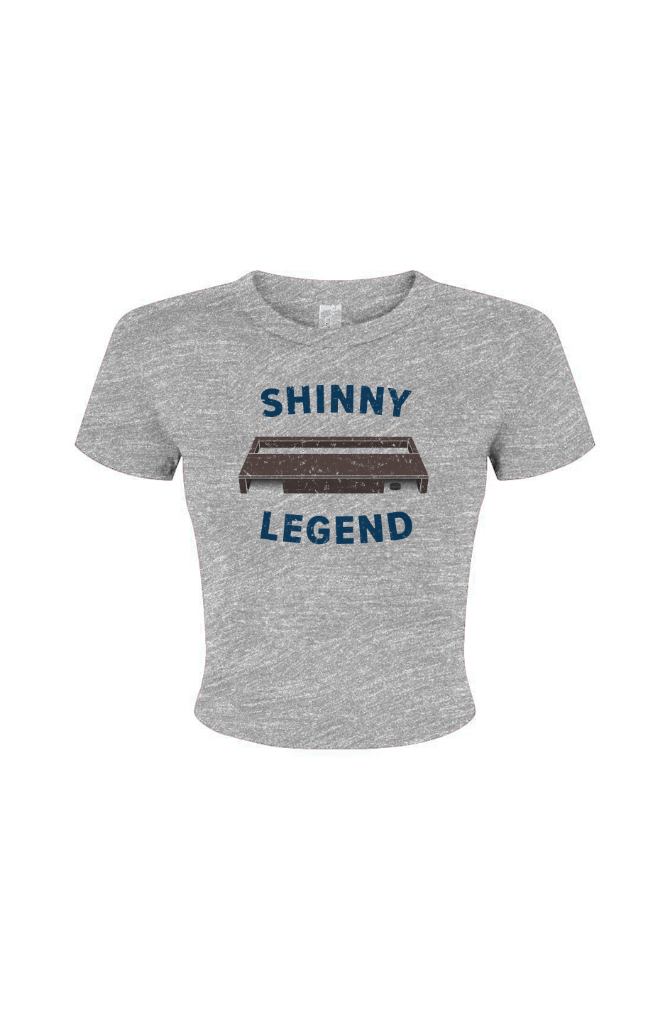 Barn Babe Shinny Legend Goal Baby Tee Grey | Barn Garb Hockey Threads