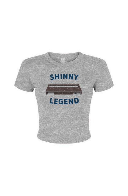 Barn Babe Shinny Legend Goal Baby Tee Grey | Barn Garb Hockey Threads