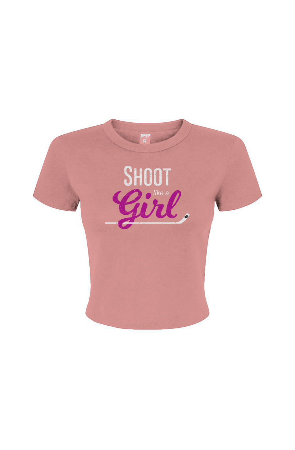 Barn Babe Shoot Like A Girl Baby Tee Pink | Barn Garb Hockey Threads