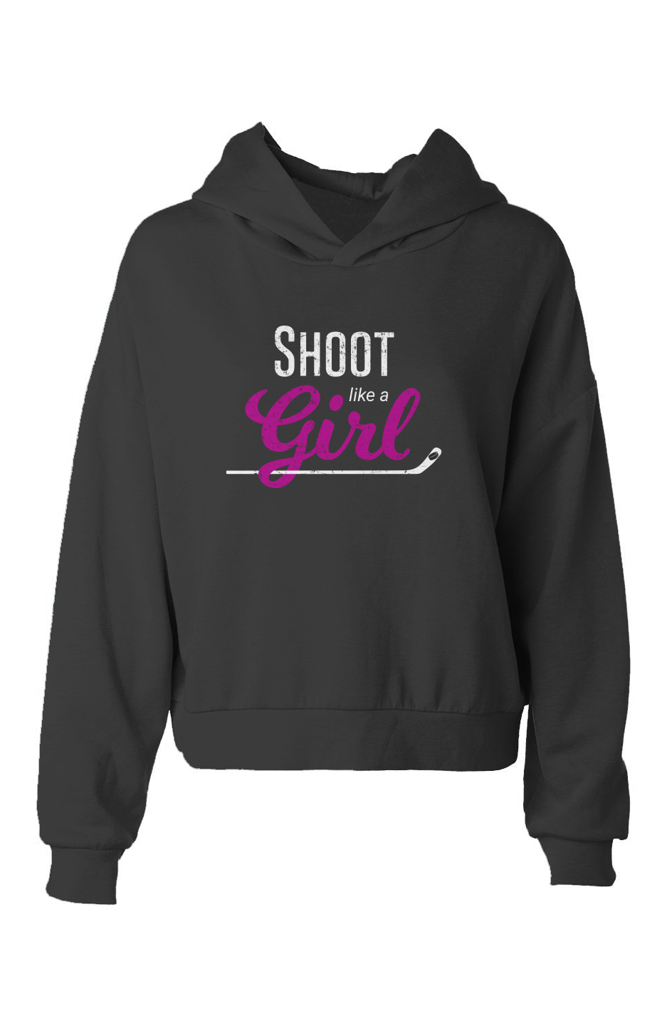 Barn Babe Shoot Like A Girl Hip-Height Hoodie Black | Barn Garb Hockey Threads