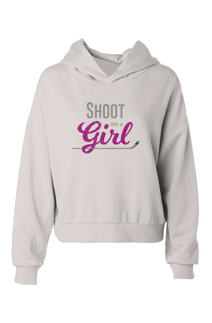 Barn Babe Shoot Like A Girl Hip-Height Hoodie Vintage White | Barn Garb Hockey Threads