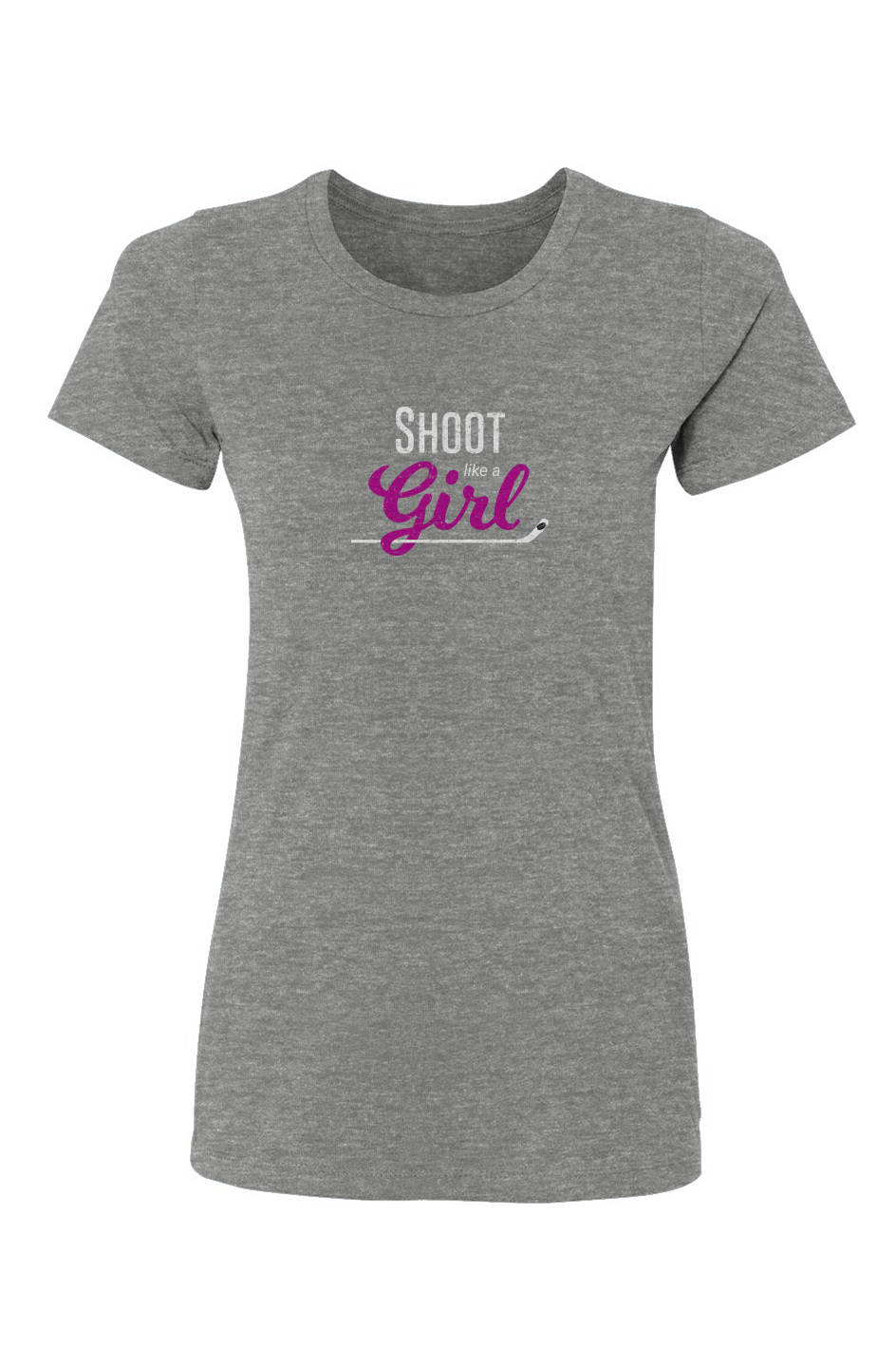 Barn Babe Shoot Like A Girl Tee Grey | Barn Garb Hockey Threads