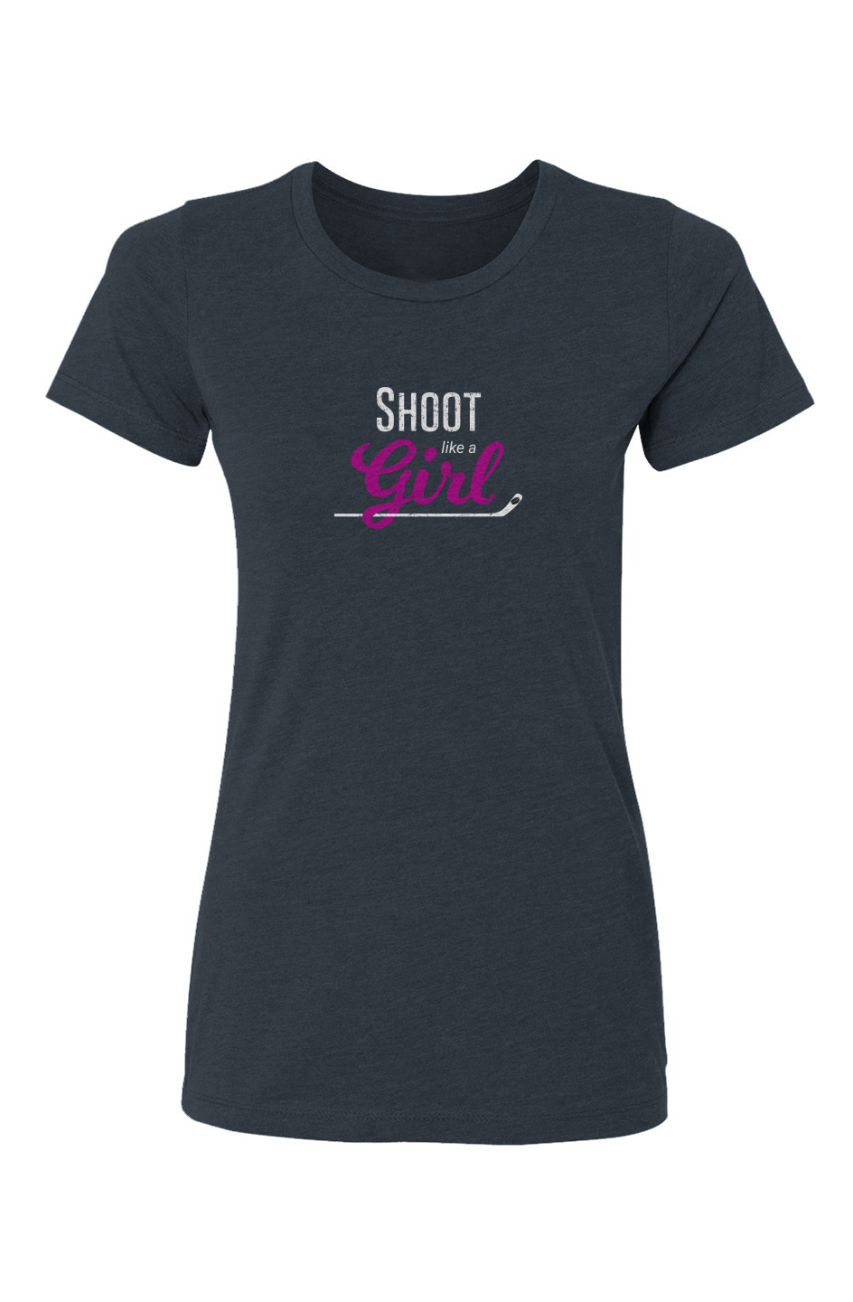 Barn Babe Shoot Like A Girl Tee Navy Blue | Barn Garb Hockey Threads