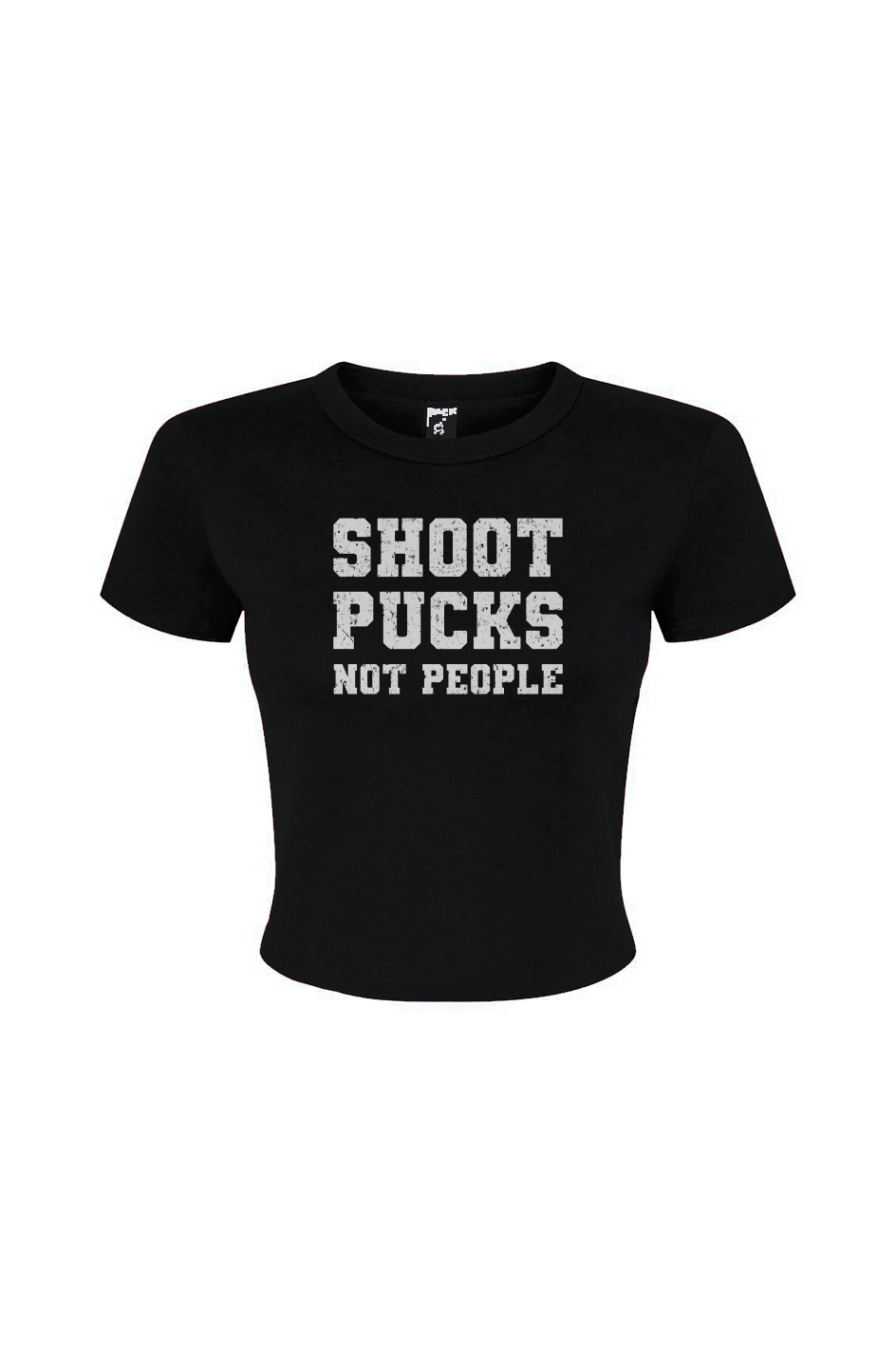 Barn Babe Shoot Pucks Not People Baby Tee | Barn Garb Hockey Threads