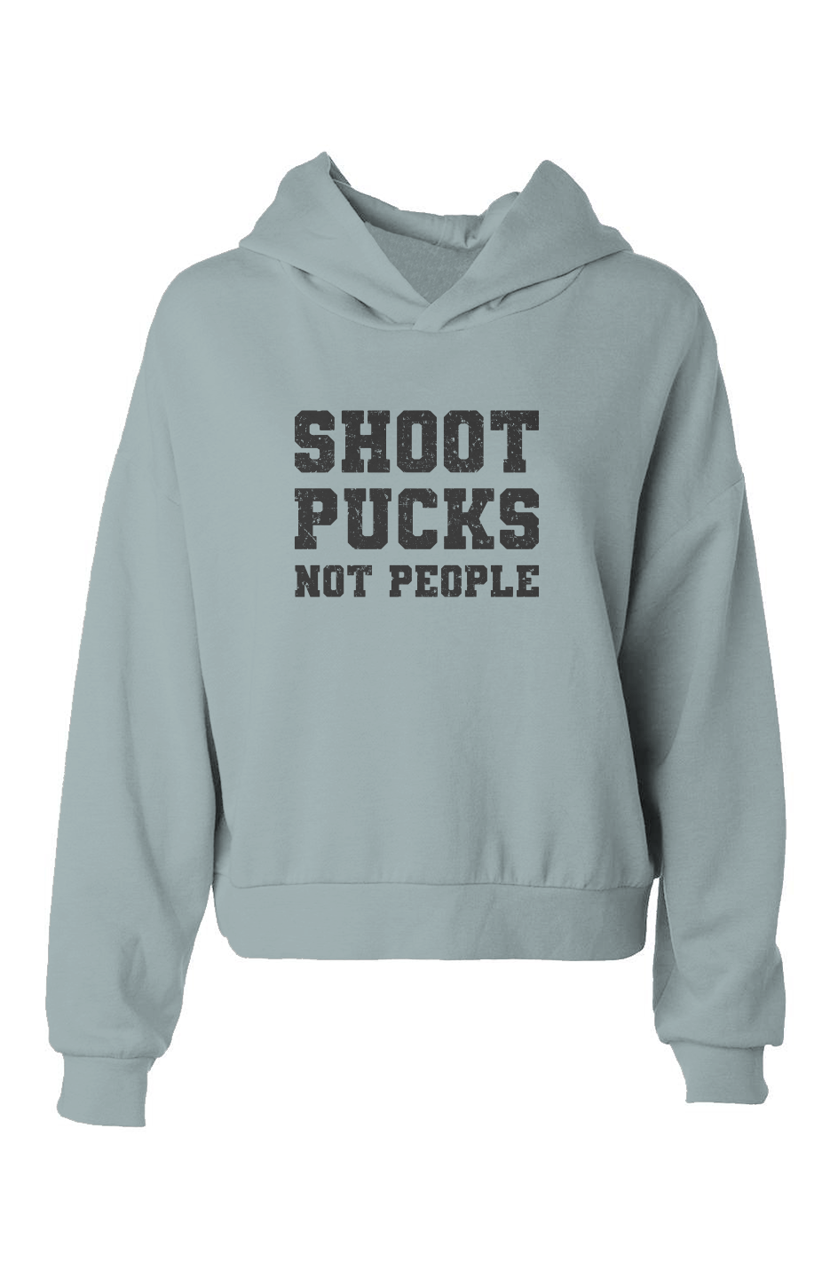 Barn Babe Shoot Pucks Not People Hip-Height Hoodie Blue | Barn Garb Hockey Threads