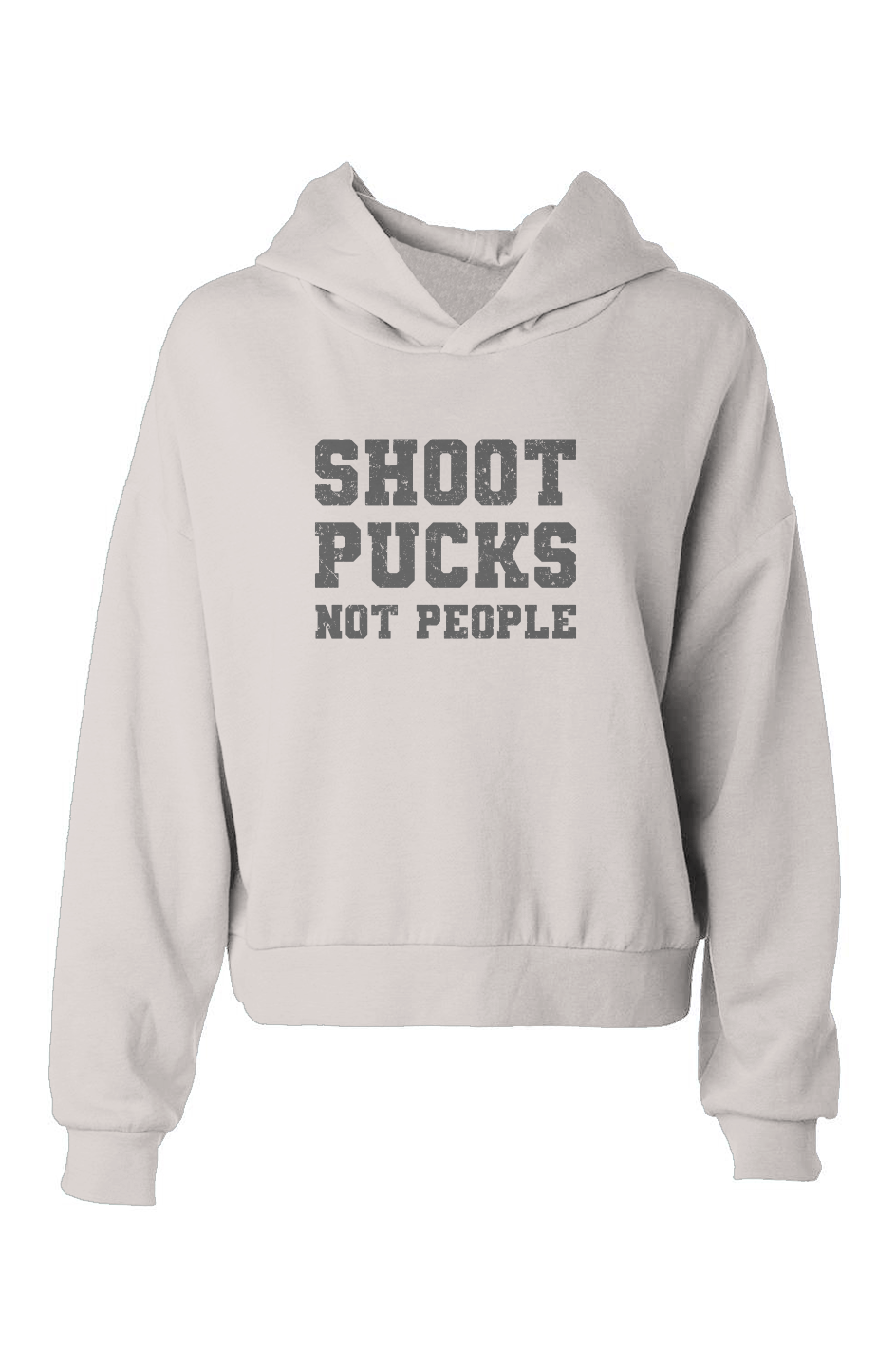 Barn Babe Shoot Pucks Not People Hip-Height Hoodie White | Barn Garb Hockey Threads