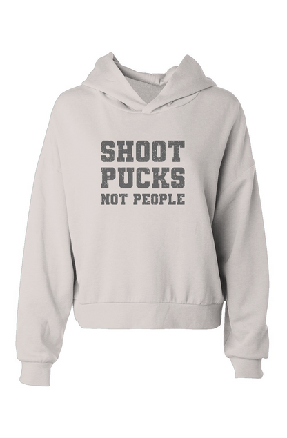 Barn Babe Shoot Pucks Not People Hip-Height Hoodie White | Barn Garb Hockey Threads