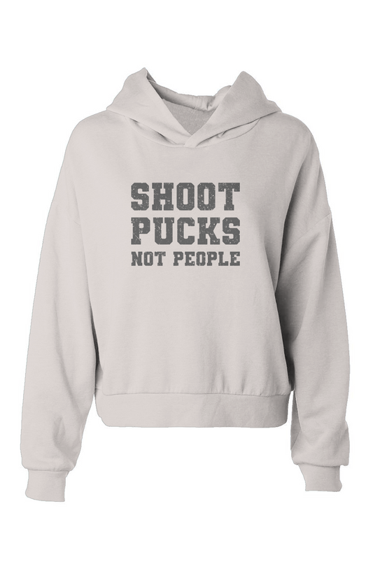 Barn Babe Shoot Pucks Not People Hip-Height Hoodie White | Barn Garb Hockey Threads