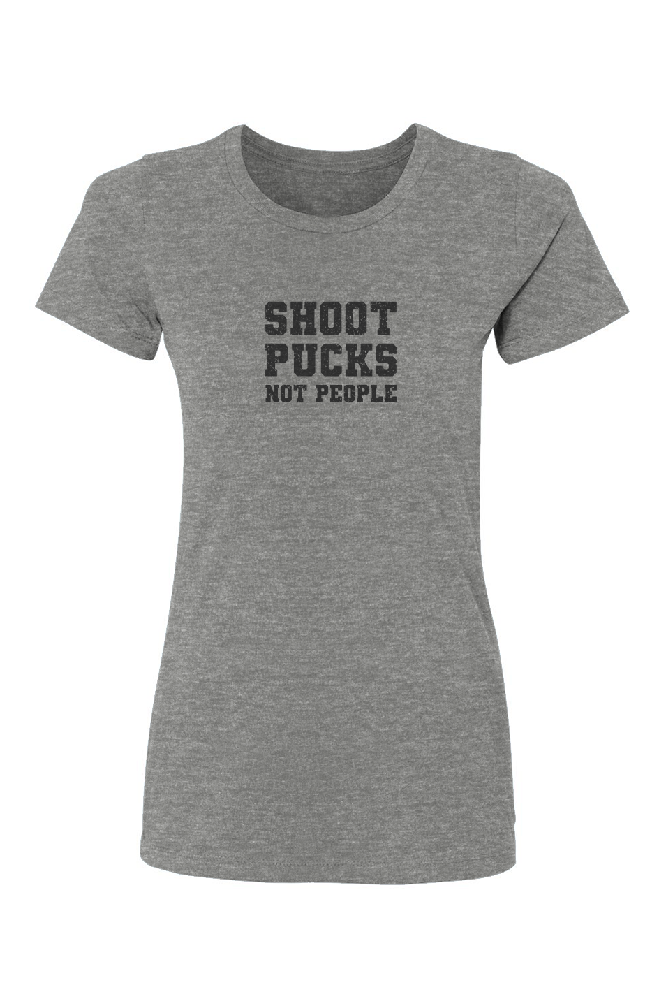Barn Babe Shoot Pucks Not People Tee Grey | Barn Garb Hockey Threads