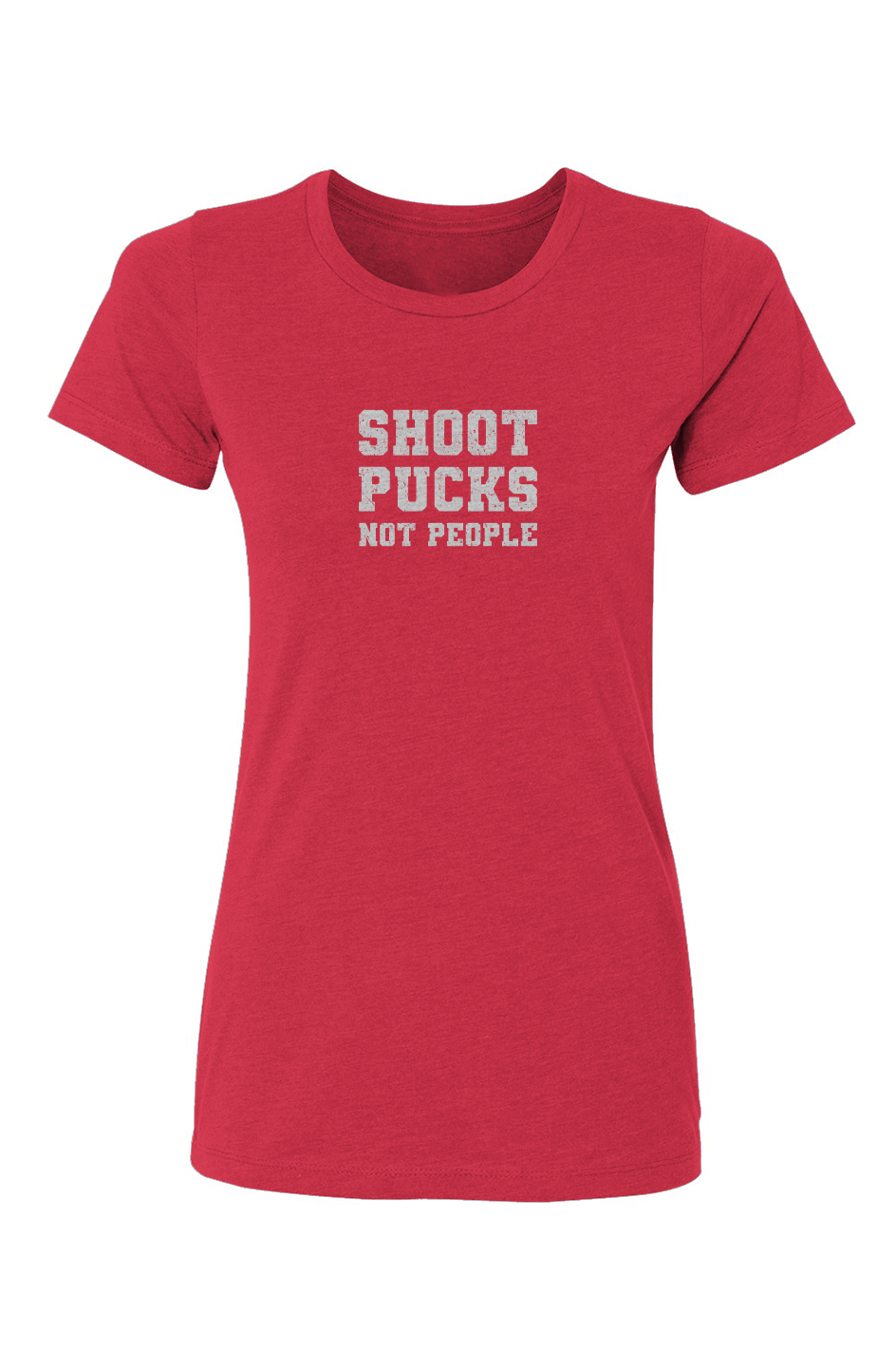 Barn Babe Shoot Pucks Not People Tee Red | Barn Garb Hockey Threads