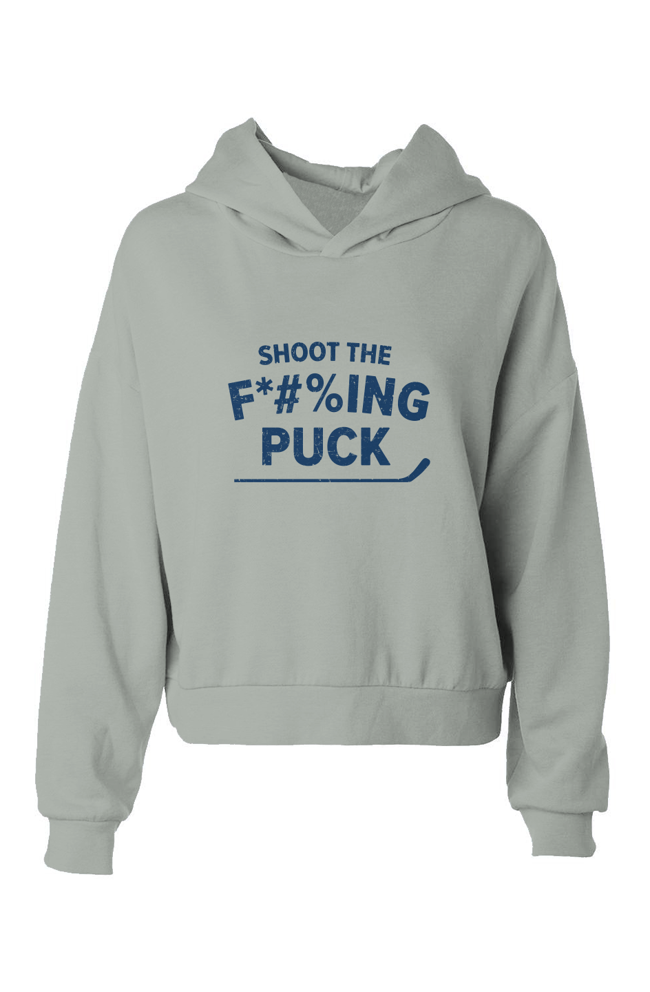 Barn Babe Shoot the F*#%ing Puck Hip-Height Hoodie Sage | Barn Garb Hockey Threads