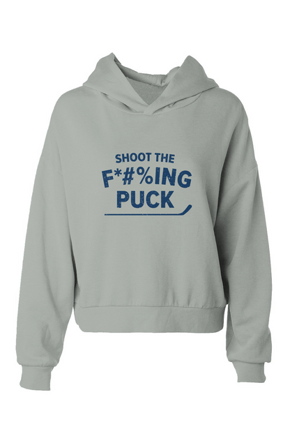 Barn Babe Shoot the F*#%ing Puck Hip-Height Hoodie Sage | Barn Garb Hockey Threads