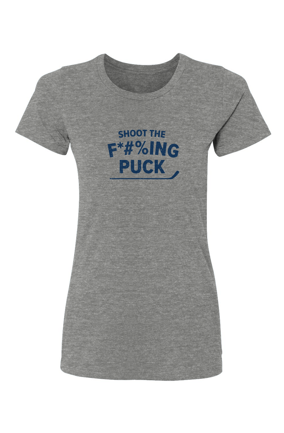 Barn Babe Shoot the F*#%ing Puck Tee Grey | Barn Garb Hockey Threads
