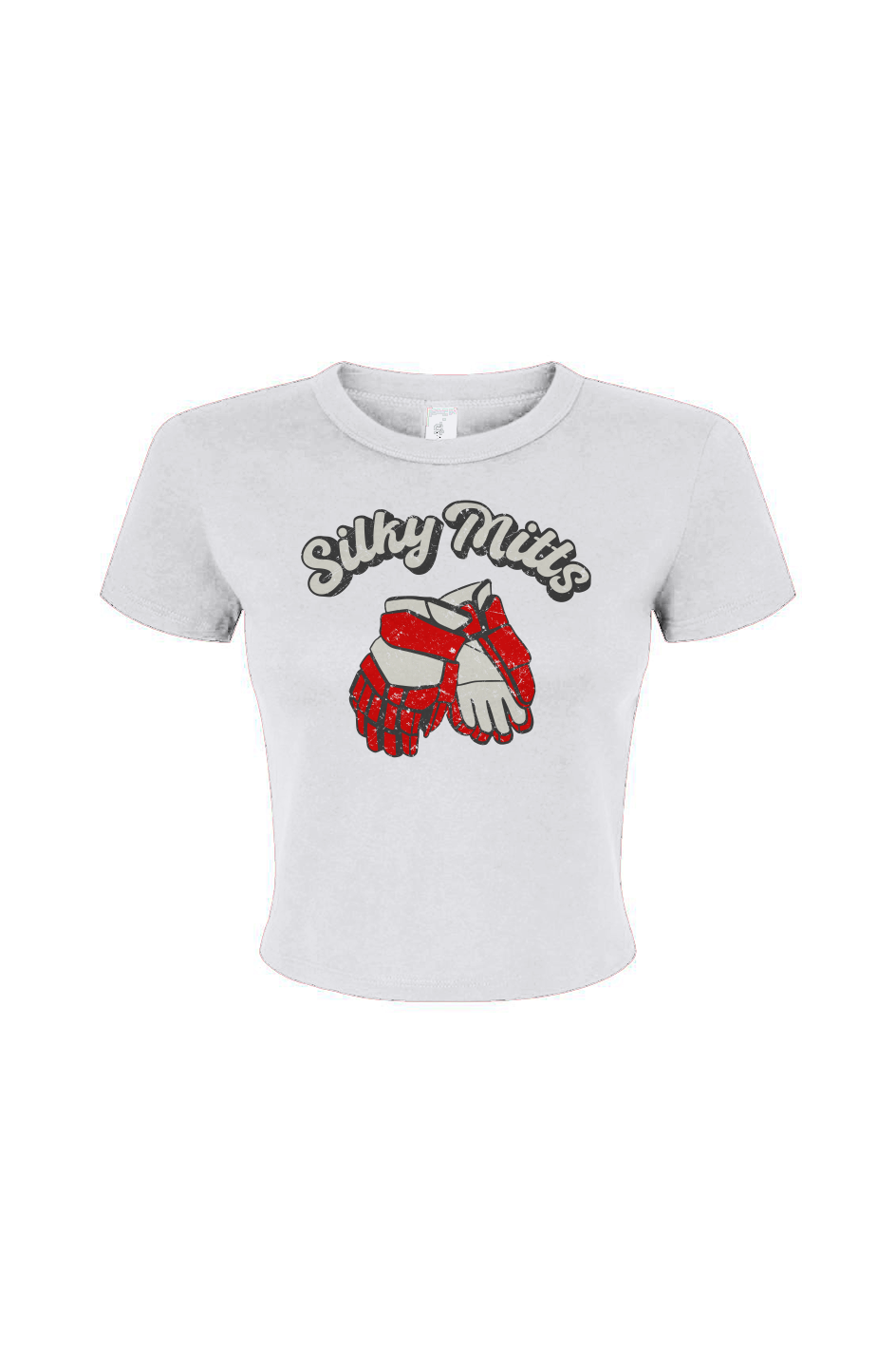 Barn Babe Silky Mitts Baby Tee White | Barn Garb Hockey Threads