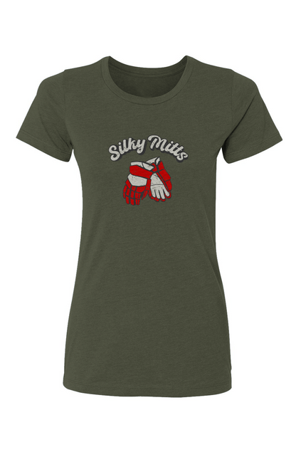 Barn Babe Silky Mitts Tee Military Green | Barn Garb Hockey Threads