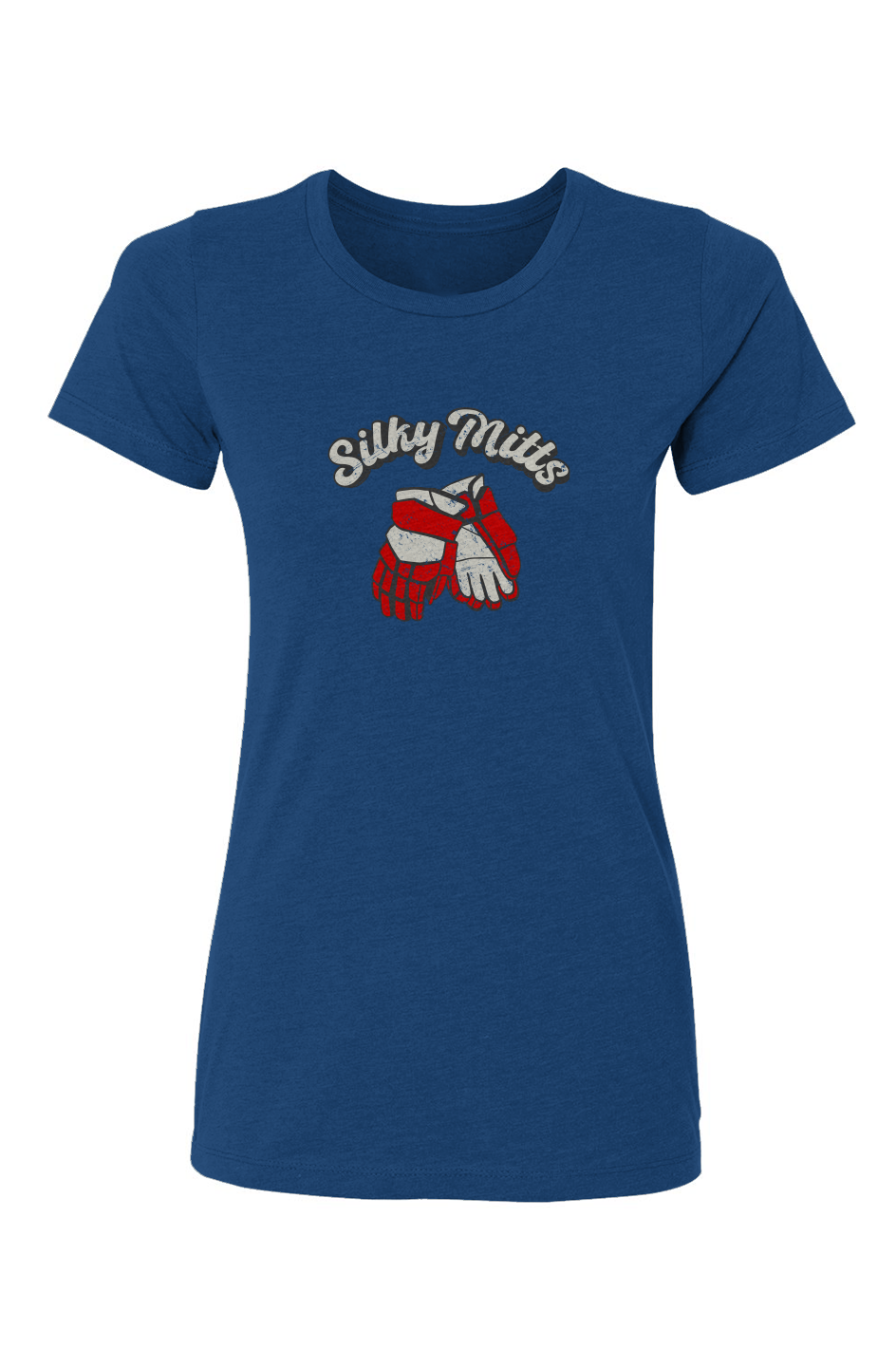 Barn Babe Silky Mitts Tee Royal Blue | Barn Garb Hockey Threads