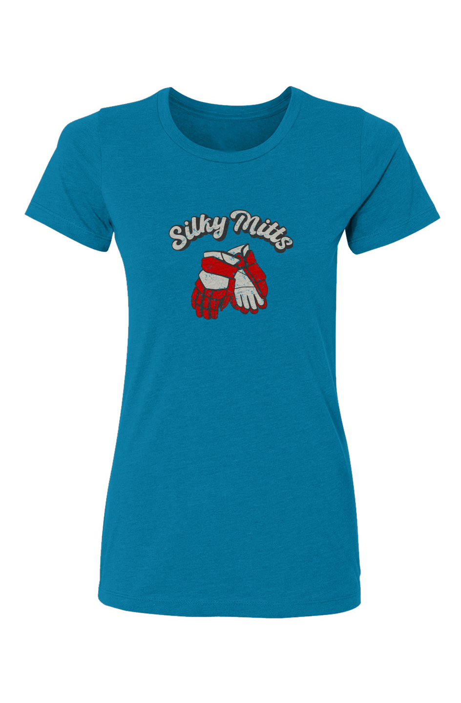 Barn Babe Silky Mitts Tee Turquoise Blue | Barn Garb Hockey Threads