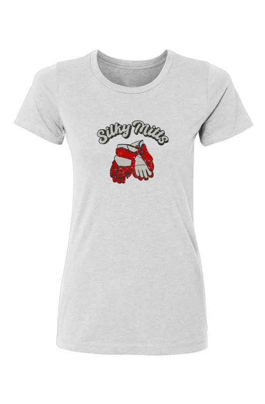 Barn Babe Silky Mitts Tee White | Barn Garb Hockey Threads