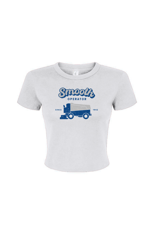 Barn Babe Smooth Operator Baby Tee White | Barn Garb Hockey Threads