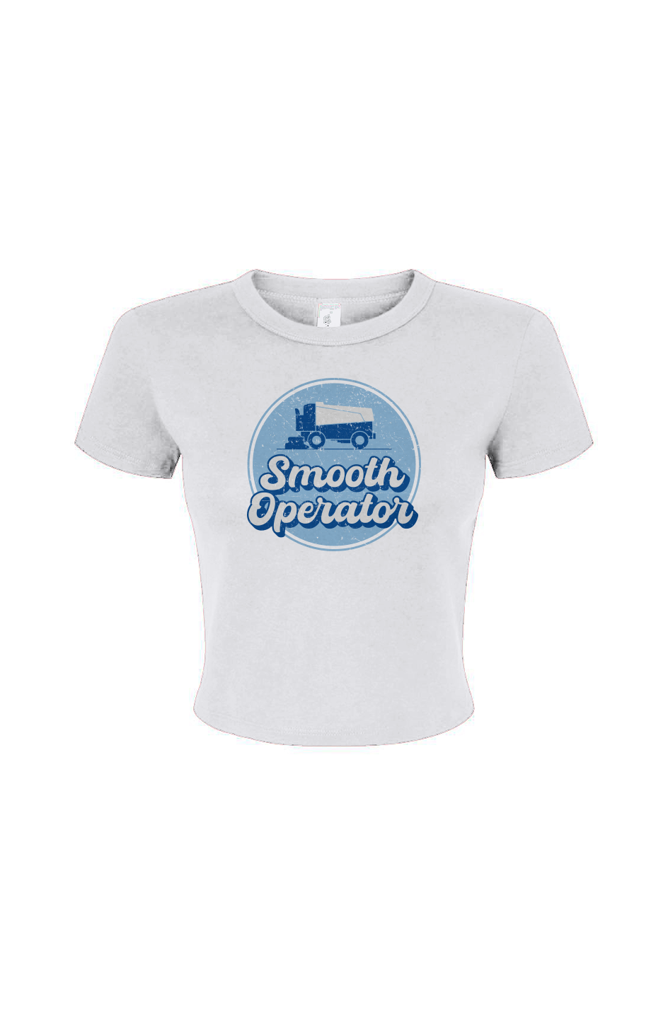 Barn Babe Smooth Operator Rink Badge Baby Tee White | Barn Garb Hockey Threads
